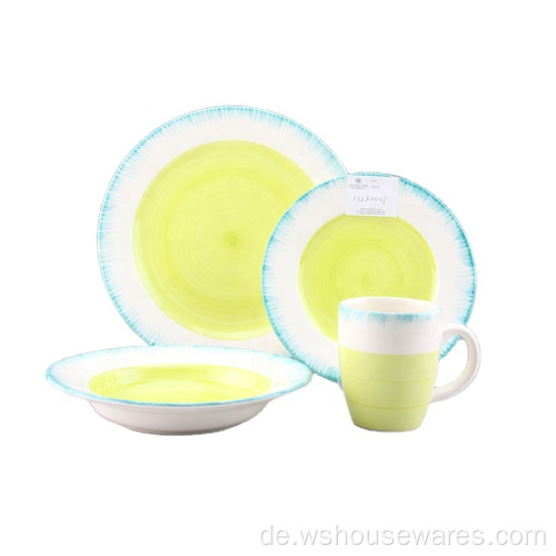 Steinzeug Set Geschirr Hand Malerei Steinzeug Dinnerset